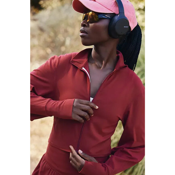 (S) NWOT $108 Free People‎ Never Better Structured Zip-Up Jacket Crimson - Picture 7 of 10